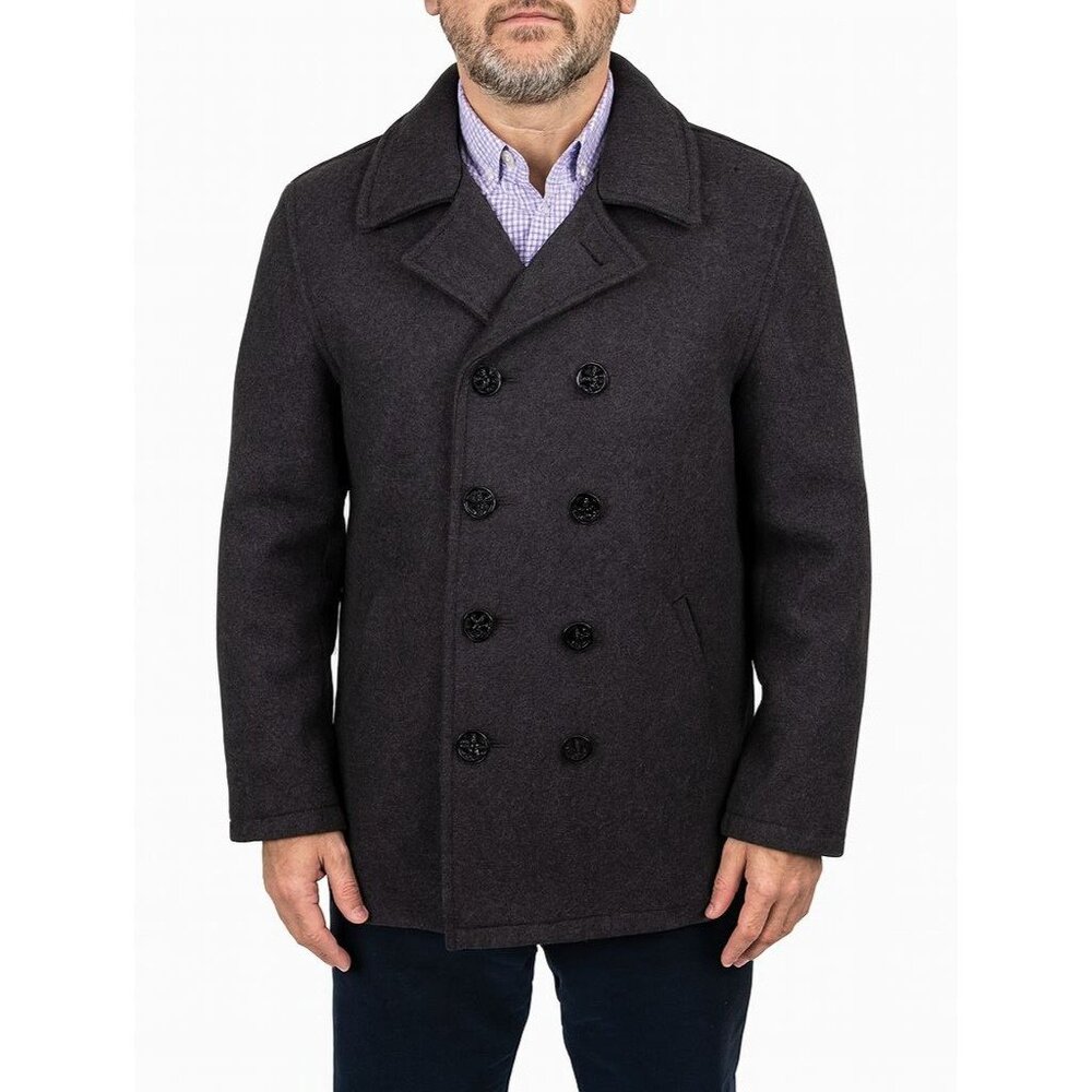 Men's Classic Black Pea Coat